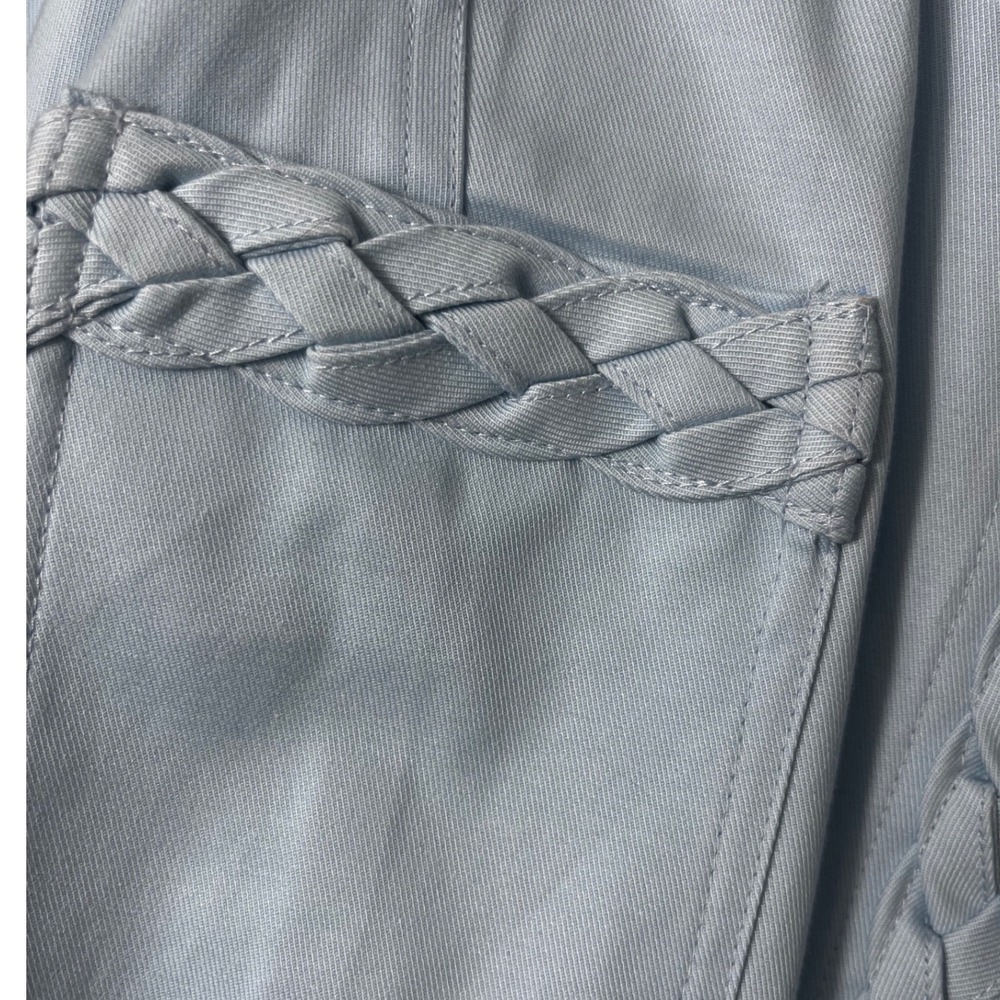 Ming Wang Womens Light Blue Braided Trim‎ Open Front Jacket Size L Professional - Picture 8 of 12